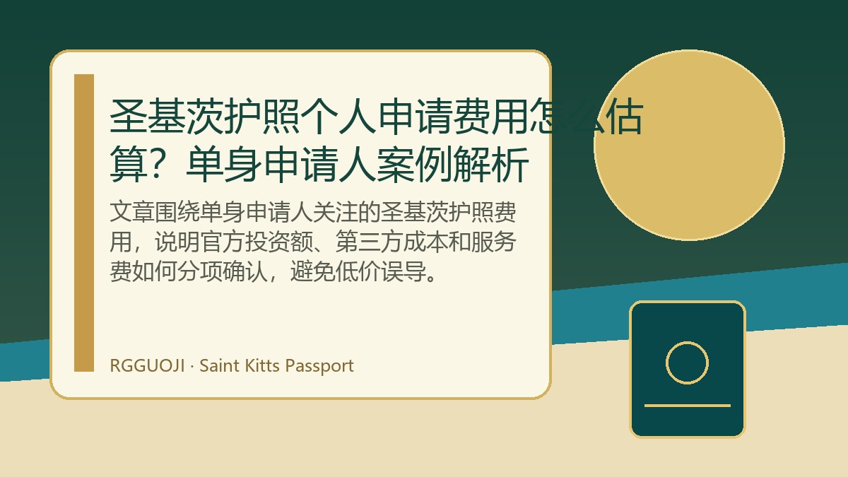 圣基茨护照个人申请费用怎么估算？单身申请人案例解析